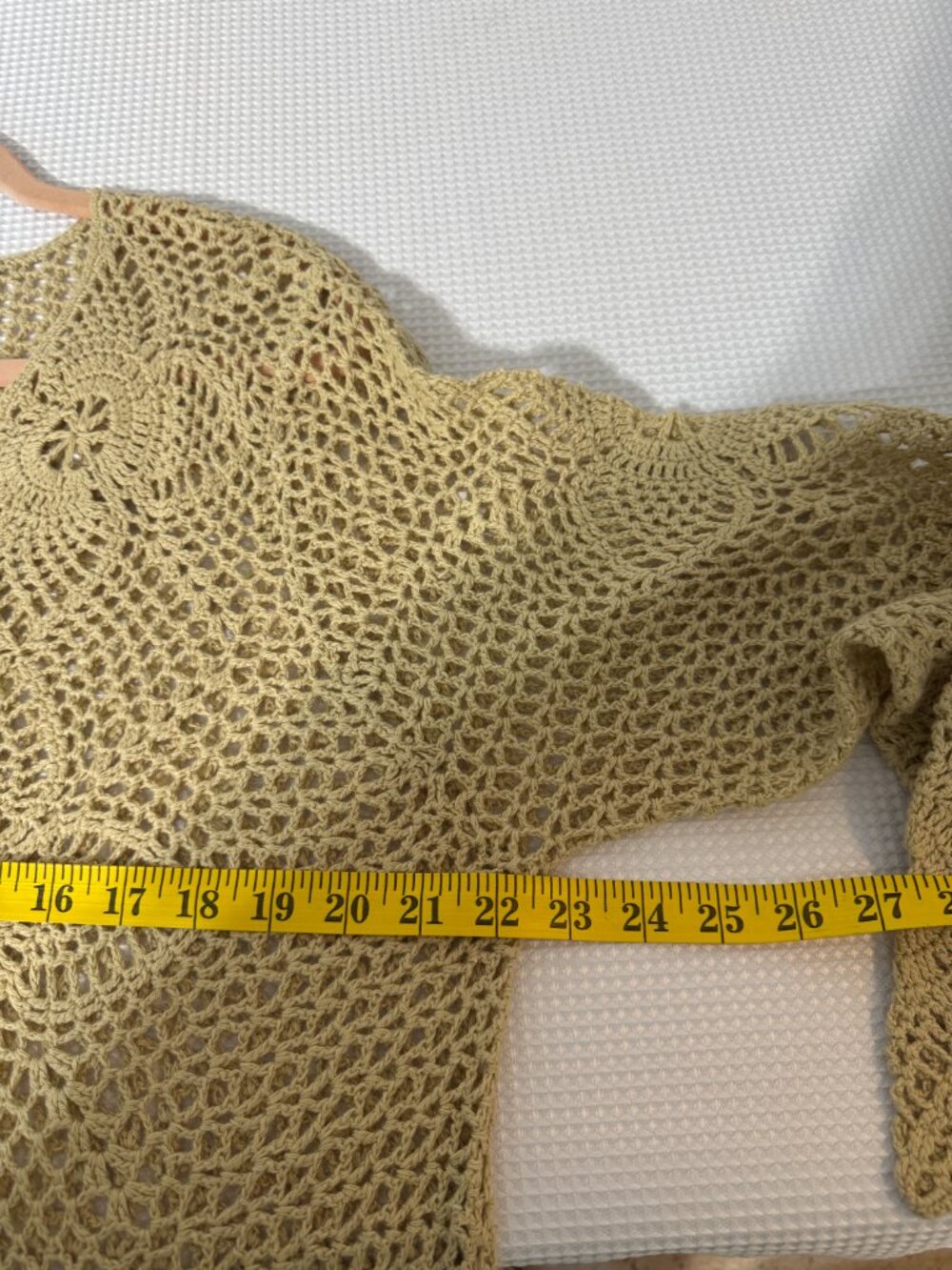 HANDMADE Crocheted Beige Duster Jacket - Picture 5 of 6